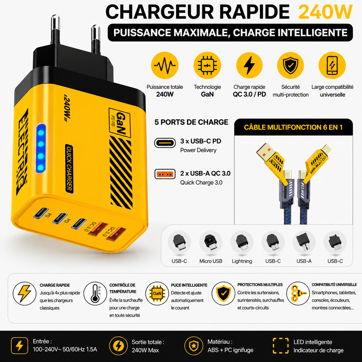 Chargeur Ultra rapide + câble offerte