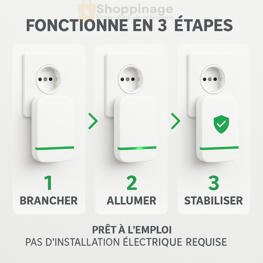 Boîtier Économiseur d'Électricité – Stabilisateur de Tension