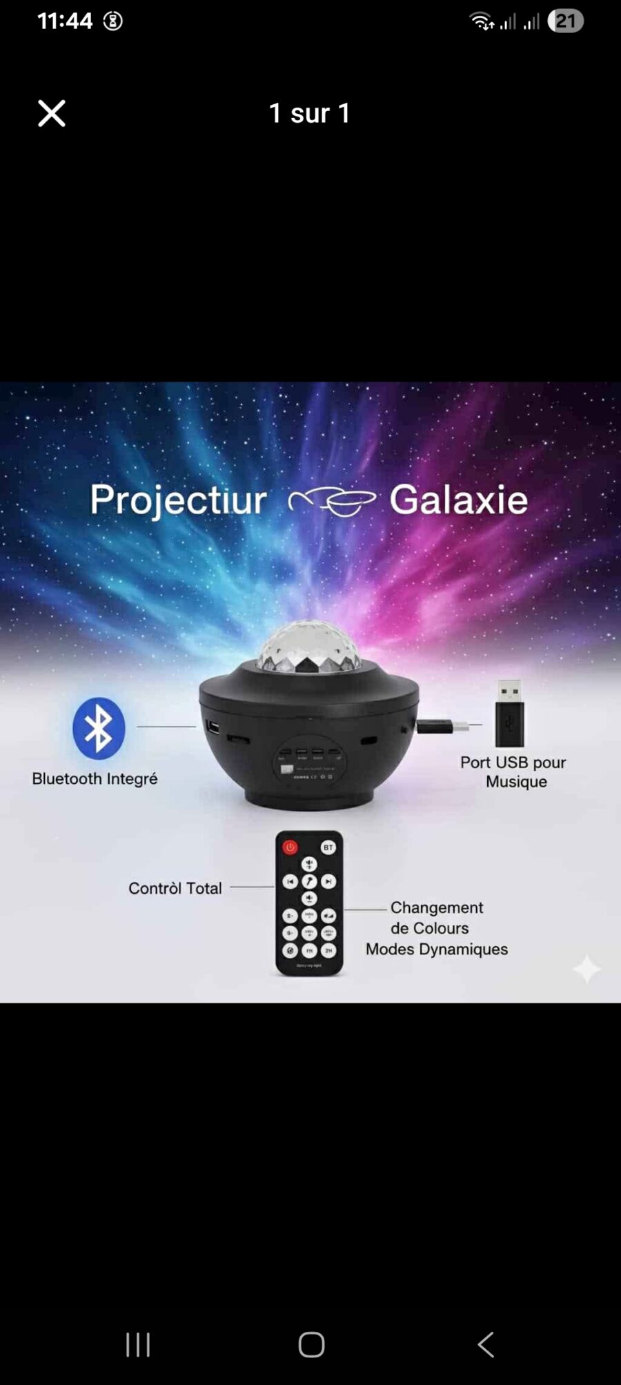 Projecteur Galaxie LED – Veilleuse Étoiles & Nébuleuses