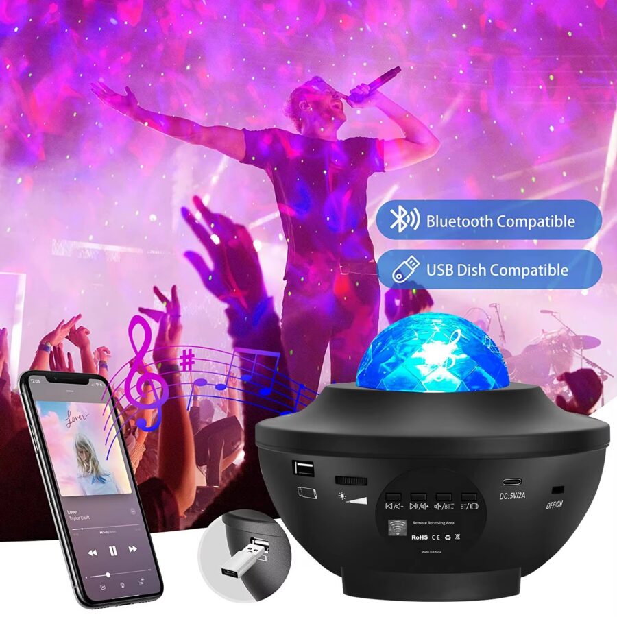 Projecteur Galaxie LED – Veilleuse Étoiles & Nébuleuses